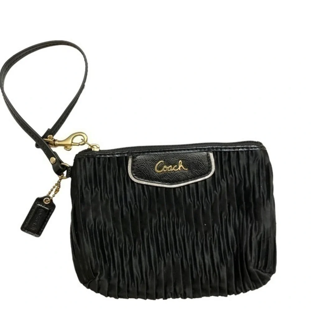 Coach Ashley sateen pleated wristlet bag